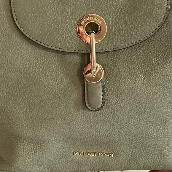 MICHAEL KORS - Green/Olive Leather Backpack - Like New - Picture 2 of 7